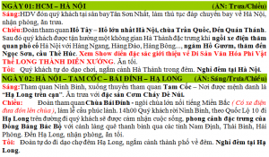 Ngày 01: HCM - Hà Nội, Ngày 02: Hà Nội - Tam Cốc - Bái Đính - Hạ Long